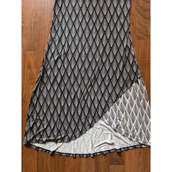 Ladies DESIGN HISTORY LRG Black White Geometric Hem Sleeveless Dress Party EUC - Picture 8 of 11